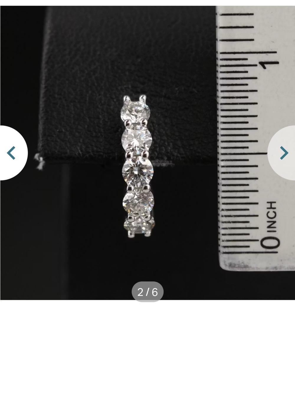 Classic 14k White Gold Diamond hoops - Picture 2 of 6